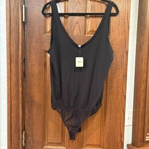 NWT Intimately Free People Intimately Black Bodysuit XS oversized P2P 21” $30